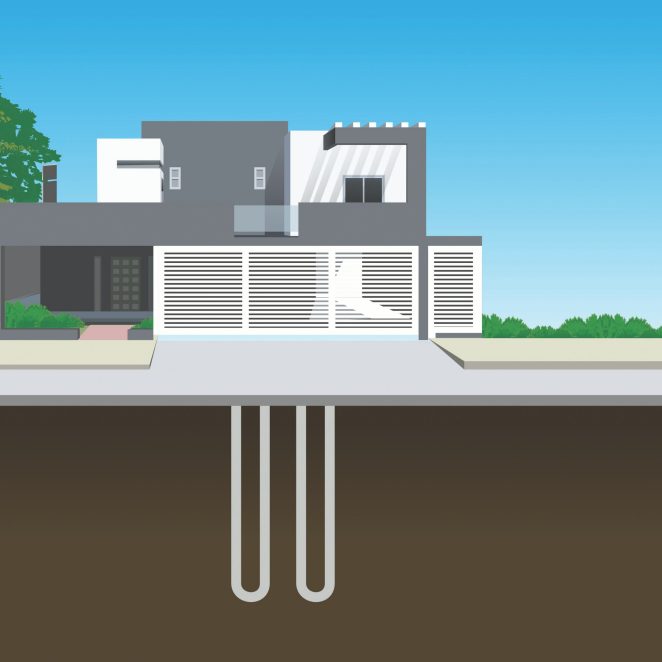 Geothermal Piping Illustration Vertical