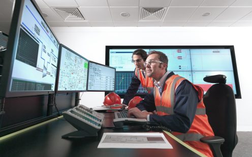 Water monitoring specialists at work