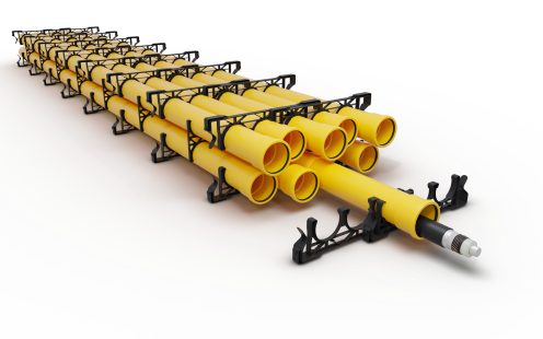 A 3D visualization of a duct bank system using OPI spacers.